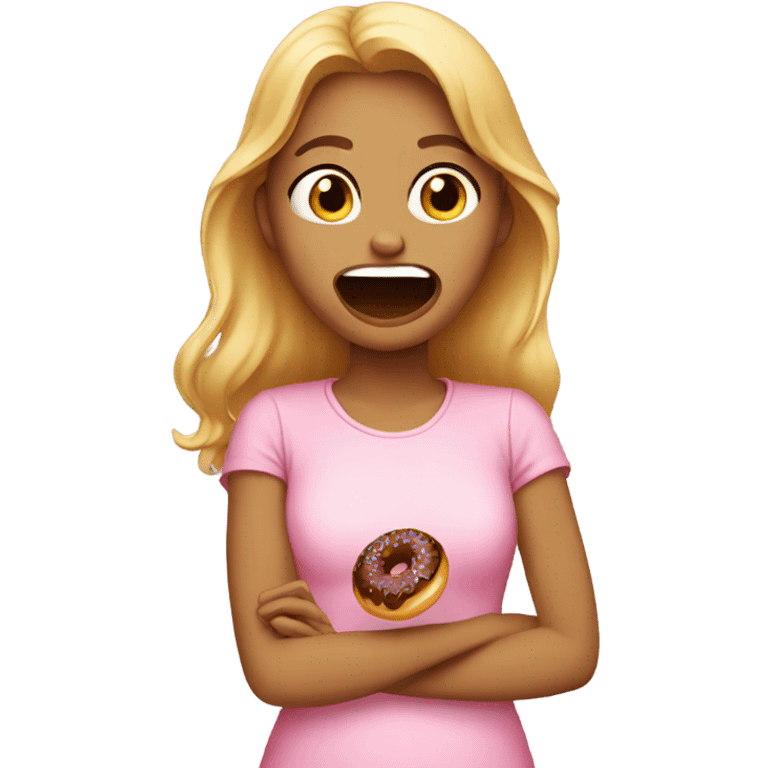 Girl eating a donut  emoji