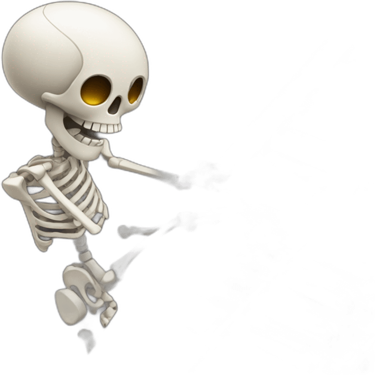 Piano dropping on a skeleton robot emoji