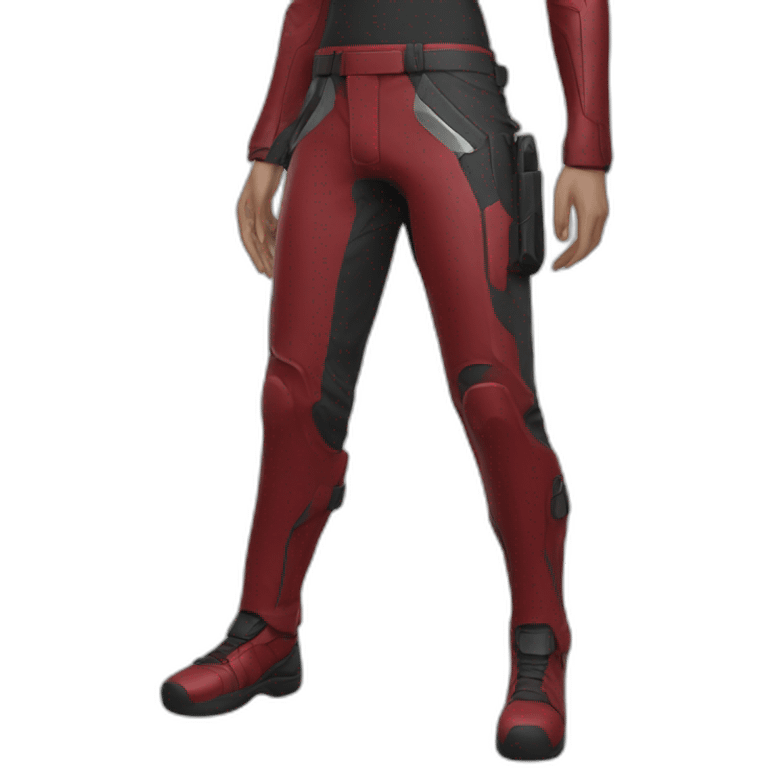 futuristic Autonomous Combat colored crimson pants emoji