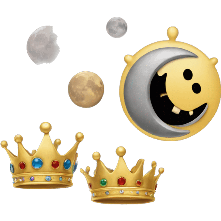 Moon and crown  emoji