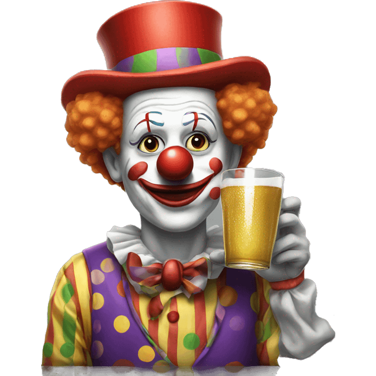 Clown drinking emoji