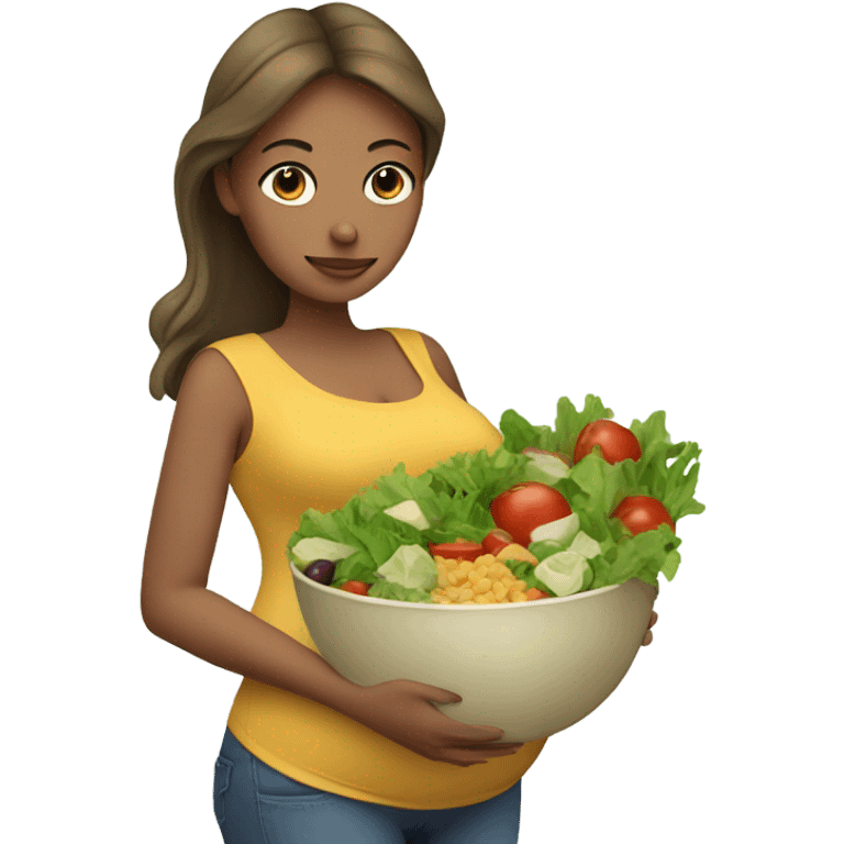 pregnant woman with salad emoji