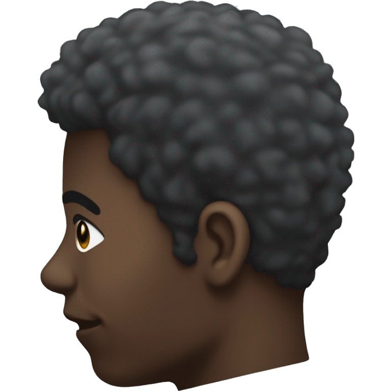 the back of a african males head, His hair is a short afro emoji