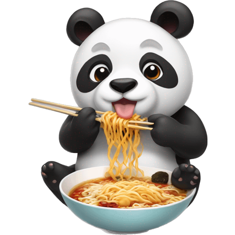 Panda eating ramen emoji