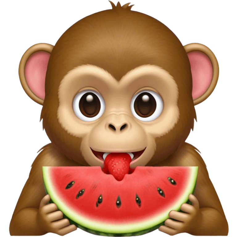 Monkey eating watermelon  emoji