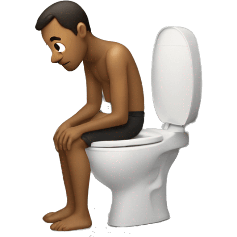 Man in a Toilette Looking out of it  emoji