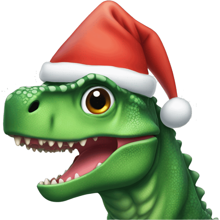 Dino mit Weihnachtsmütze  emoji