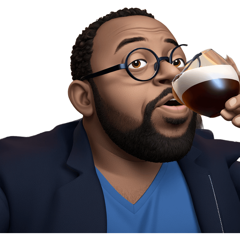 man enjoying drink with style emoji