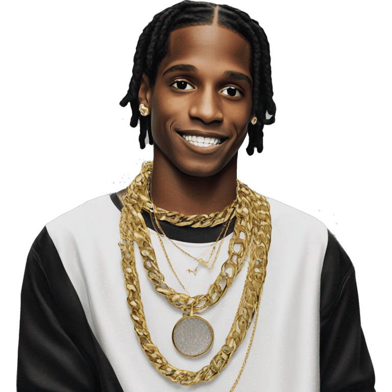 asap rocky with jewelry emoji