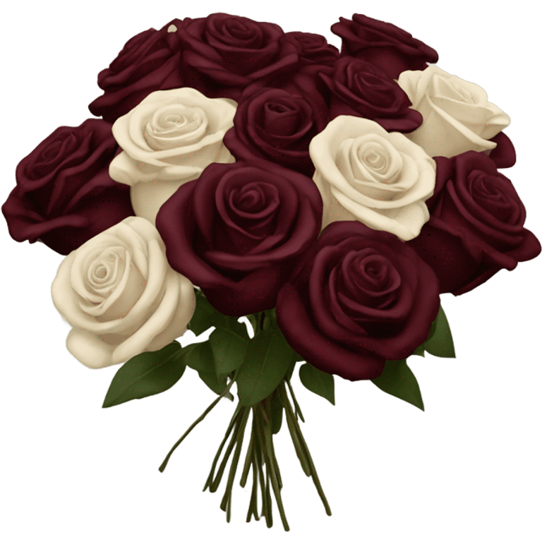 bouquet of burgundy roses  emoji