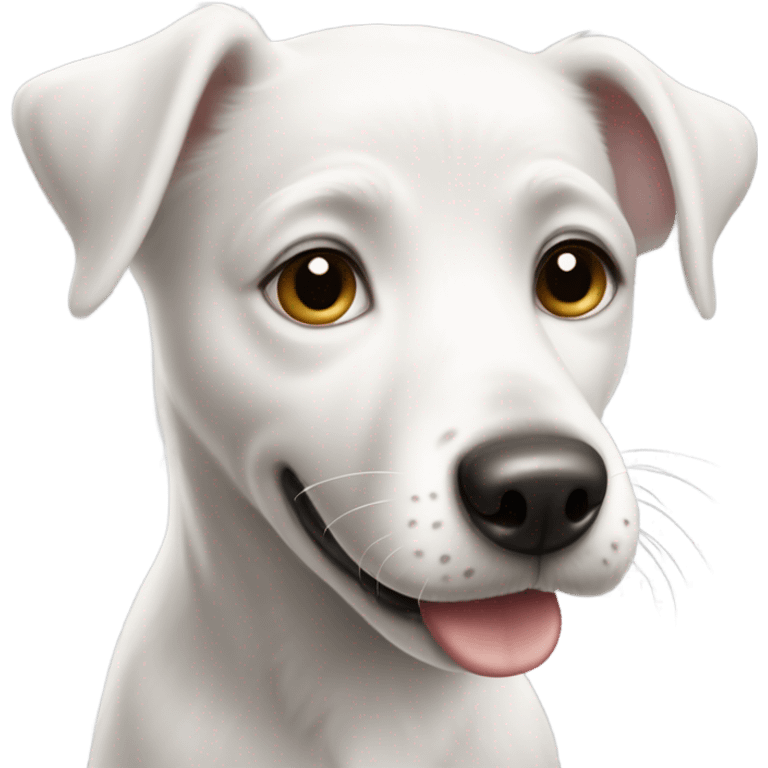 cute white dog kissing emoji emoji