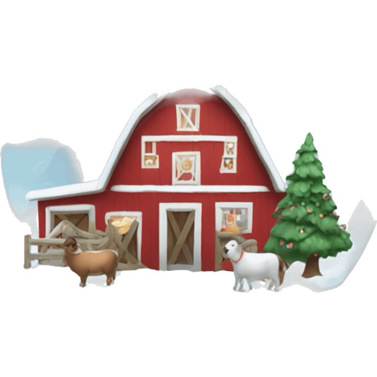 snow globe farm emoji