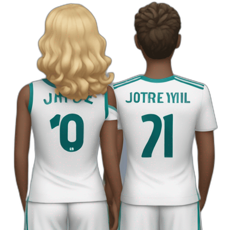 Couple in real madrid jersey back photo emoji