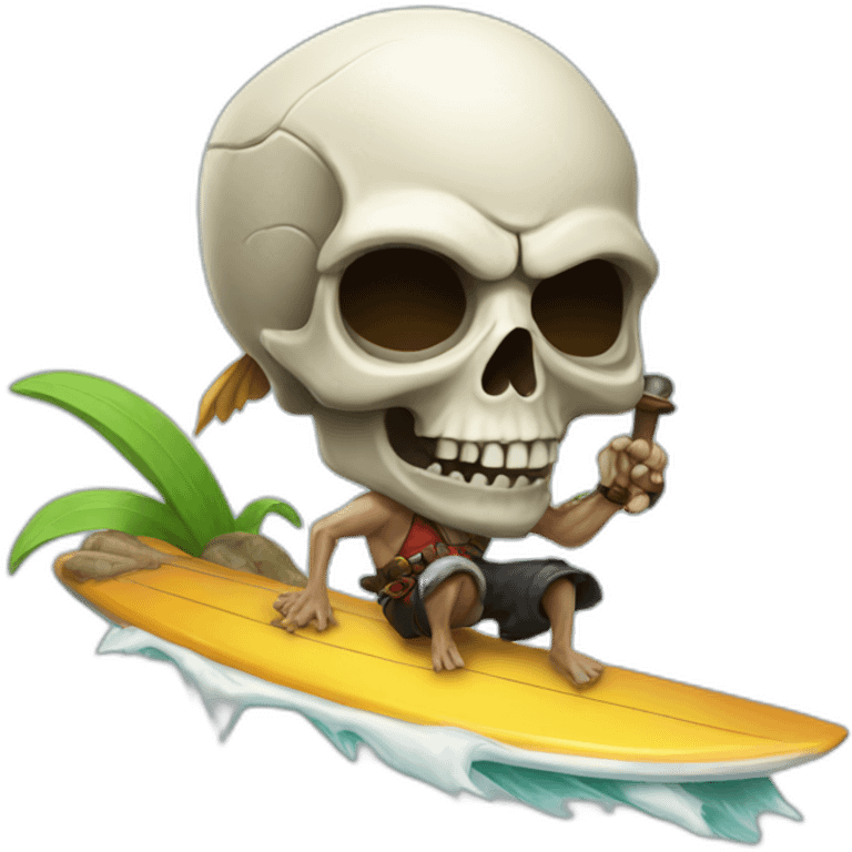 skull surfer pirate emoji