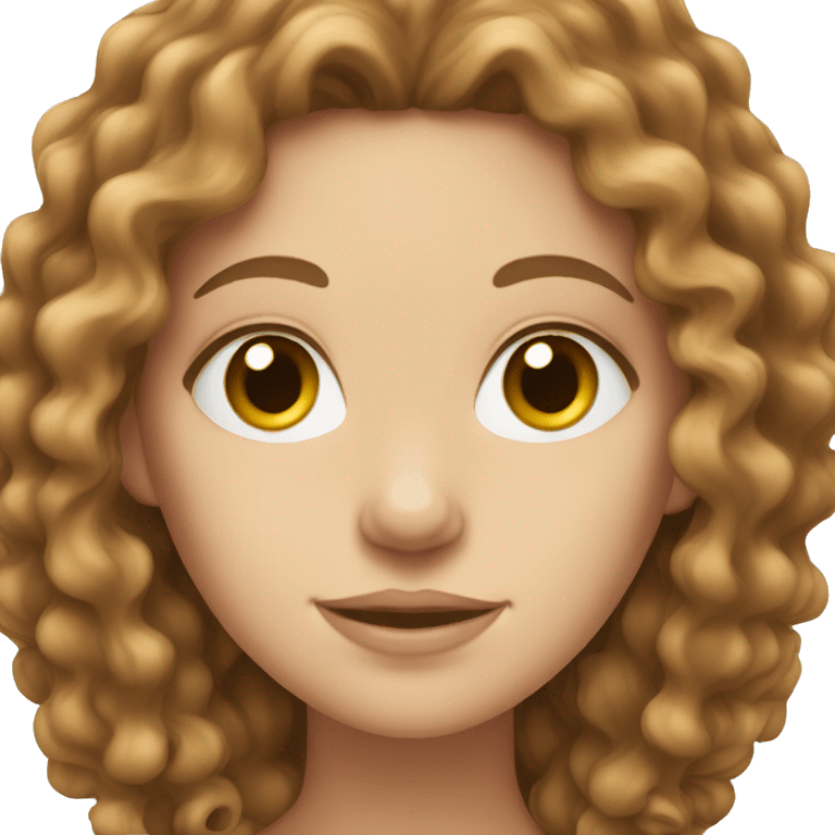 white girl with long brown curly hair emoji