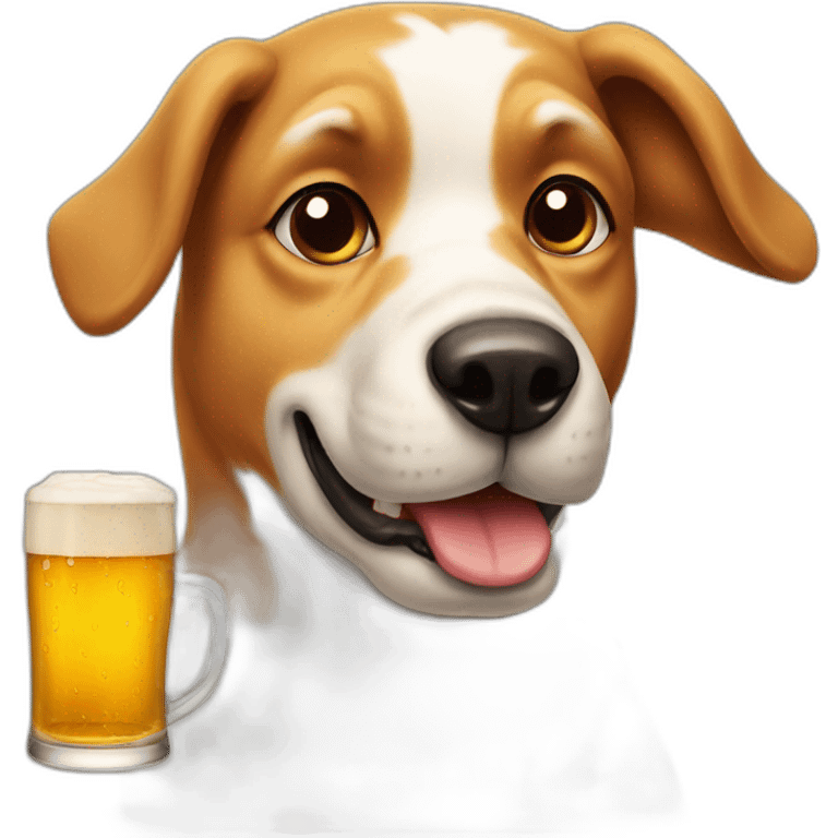 dog with beer emoji