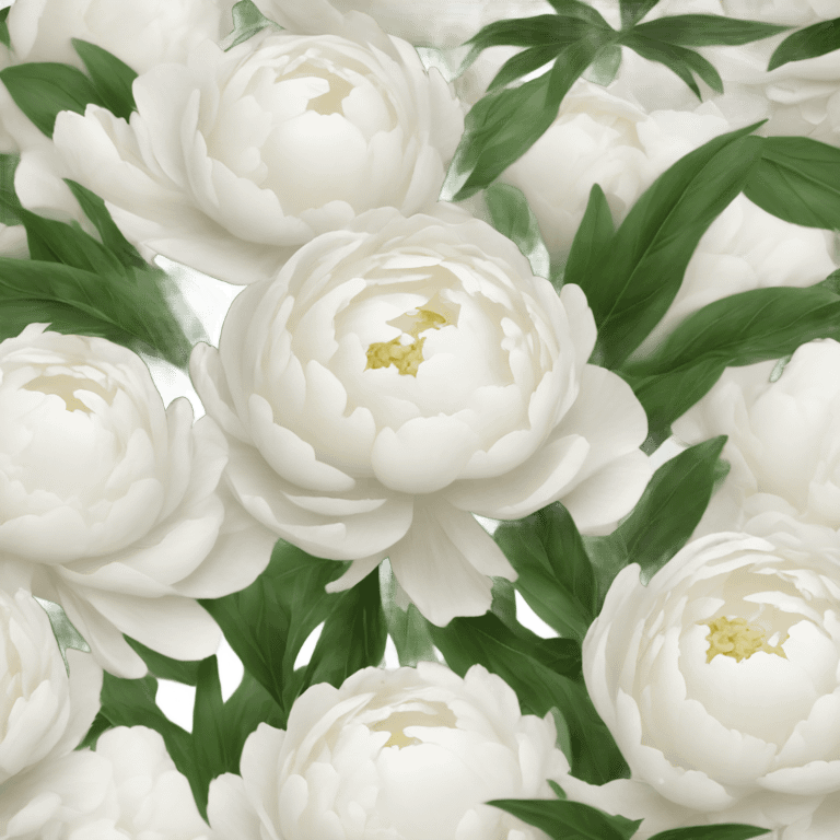 White peonies bouquet  emoji