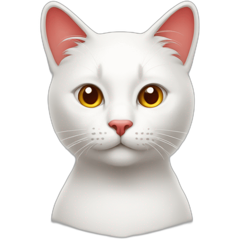 cat-very-pure-white-with=three-red-stripe-on-a-head emoji