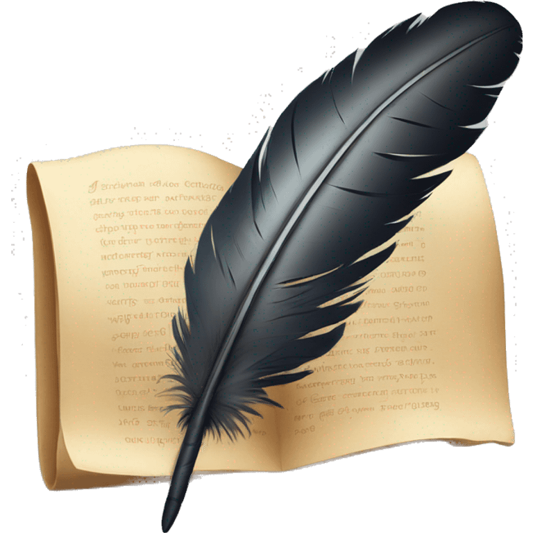 a feather quill and an open SCROLL emoji