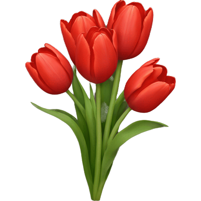 Red tulip bouquet  emoji