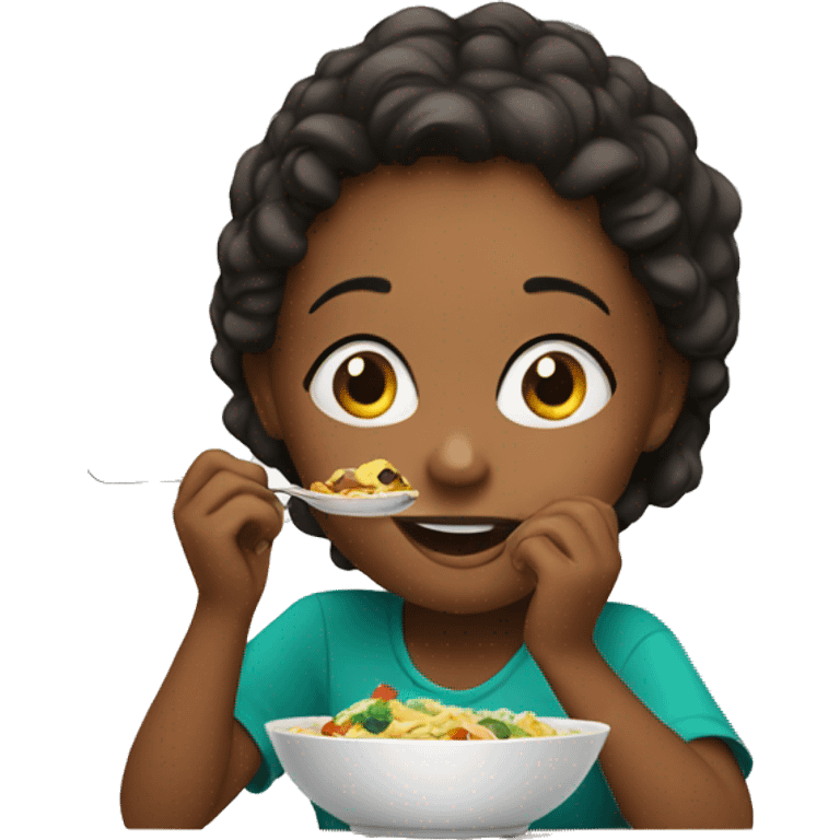 girl enjoying her meal emoji