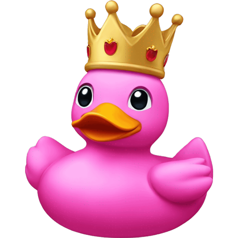 pink rubberduck with a crown emoji