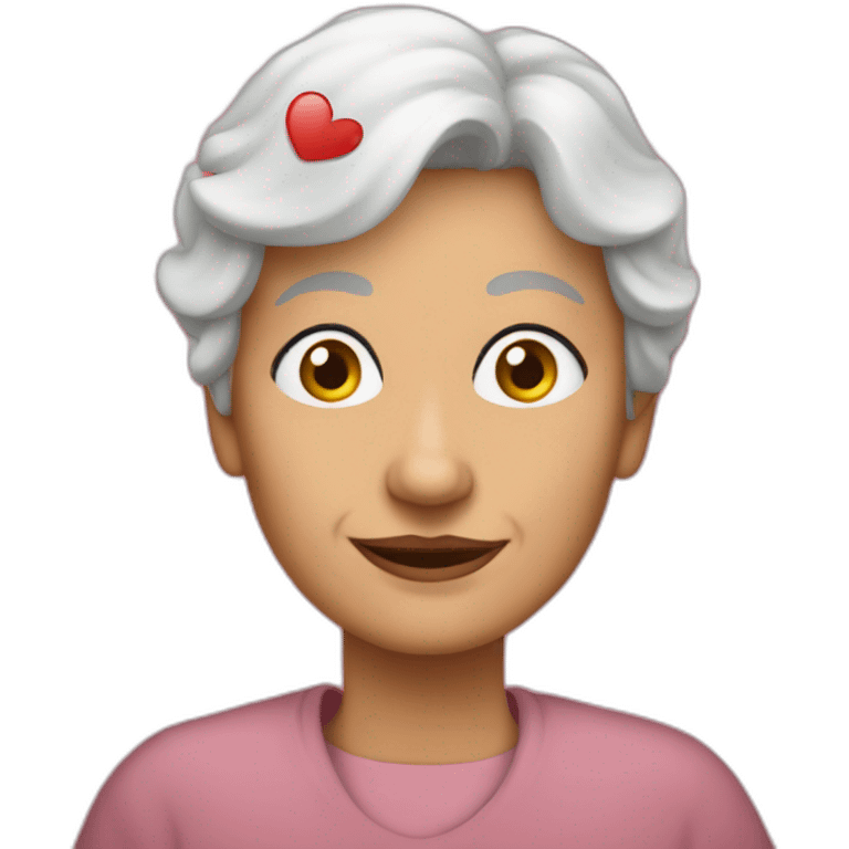 abuela con ojos de corazones emoji