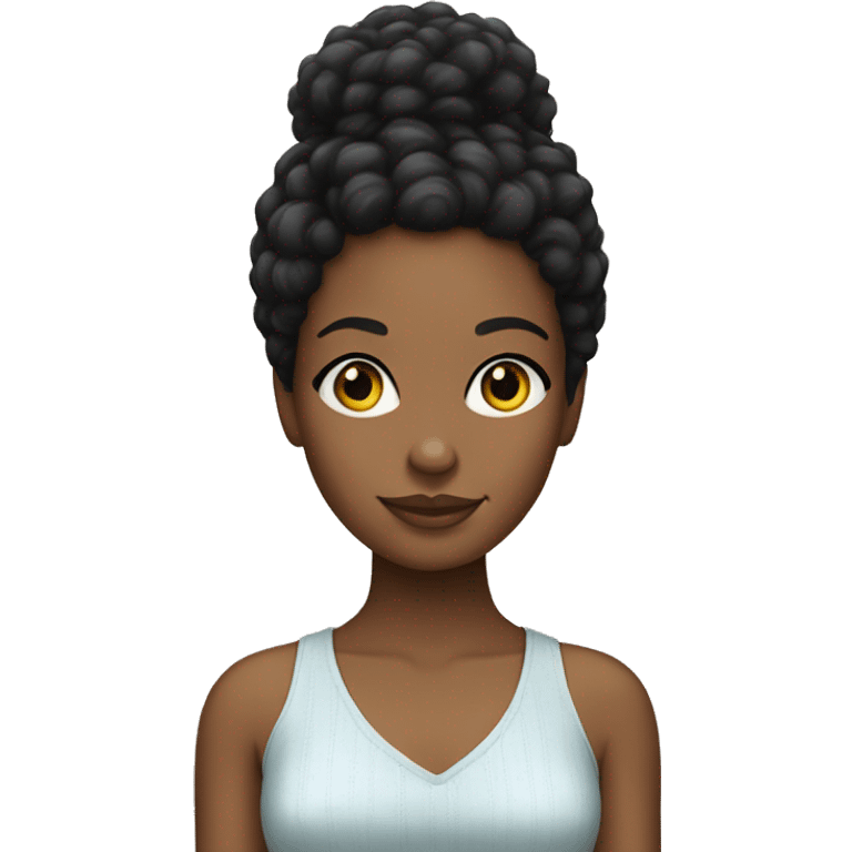 black Girl with afro pixie cut emoji