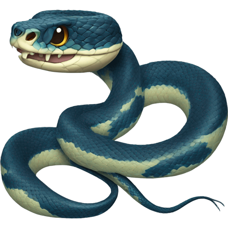 Blue viper snake  emoji