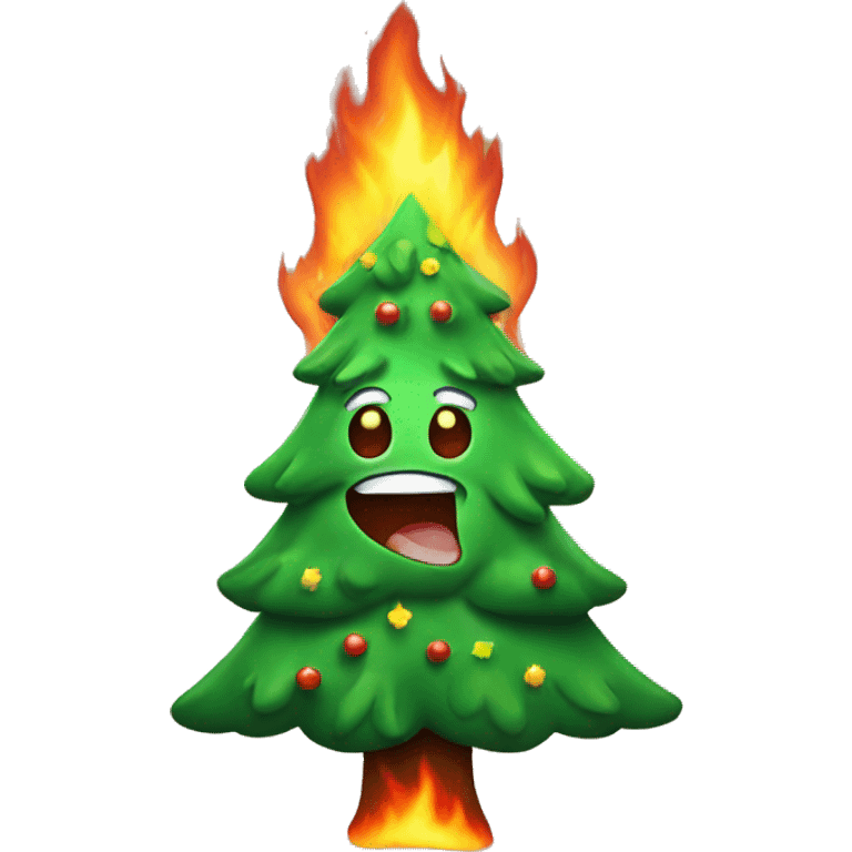 Christmas tree on fire emoji