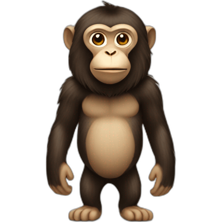 Monkey with long dark hair emoji