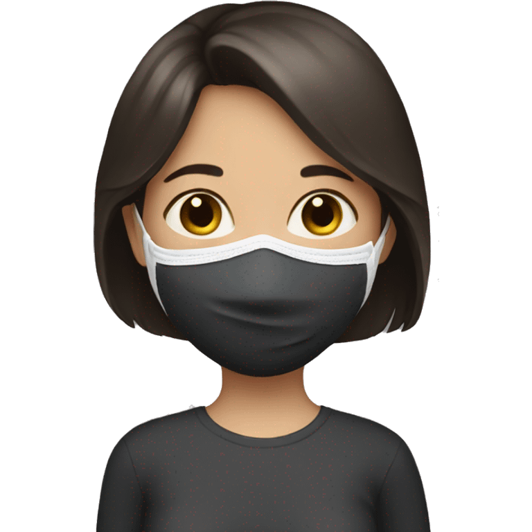 A brunette girl with face mask on  emoji