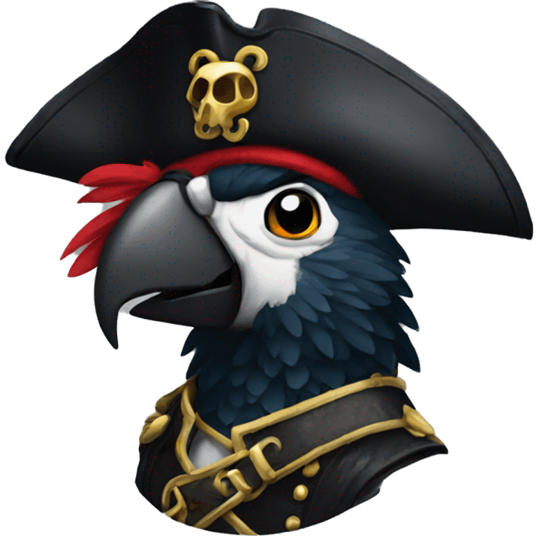 Black Pirate Parrot emoji