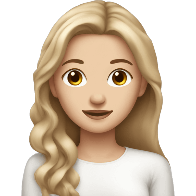 White beautiful girl with light brown hair skin care emoji