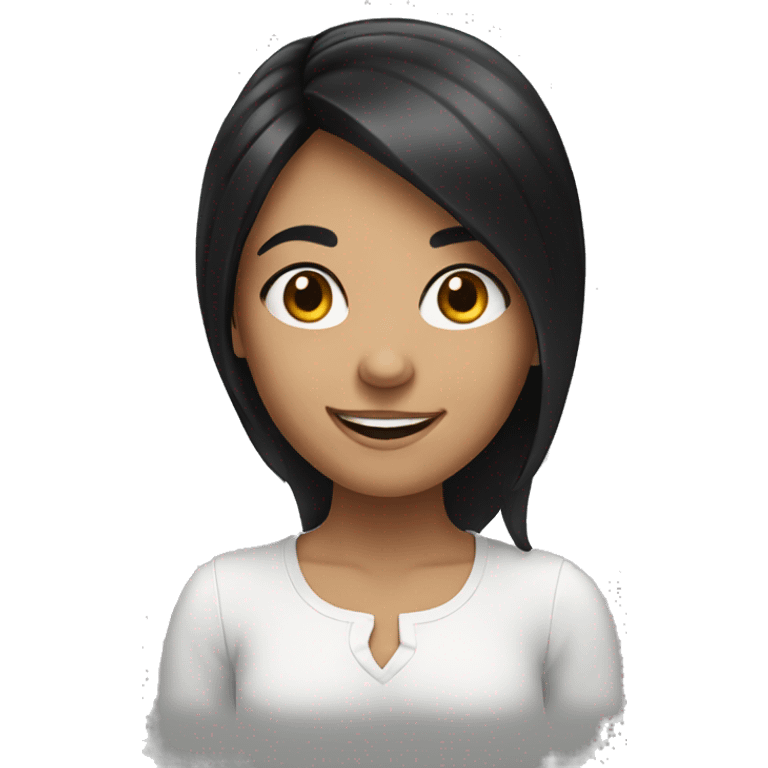 smiling girl with black hair emoji