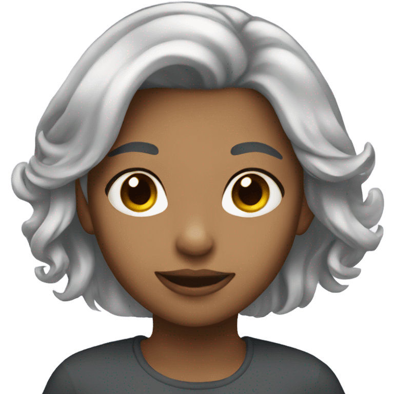 Girl with silver hair emoji