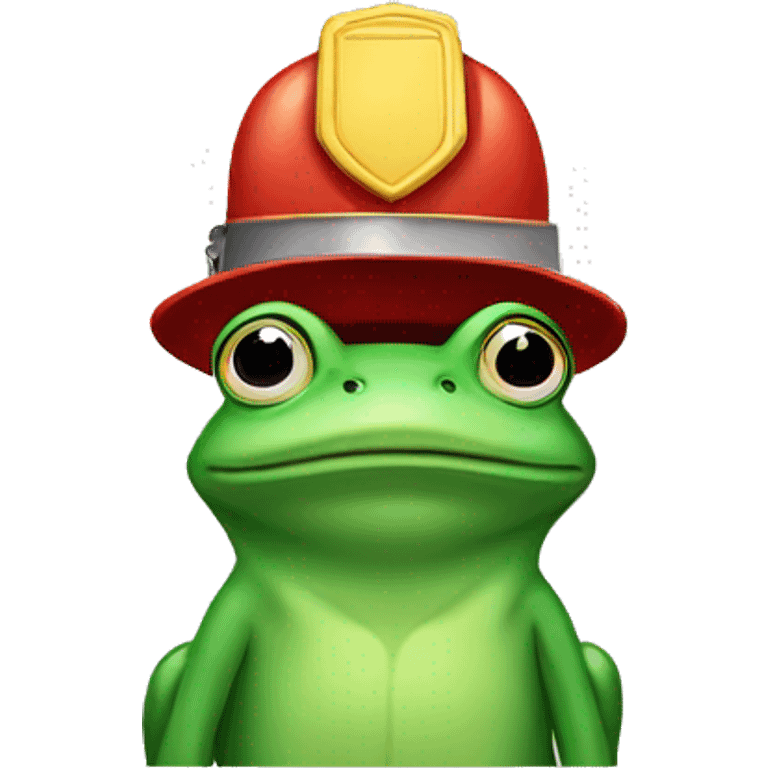 Frog fireman hat emoji