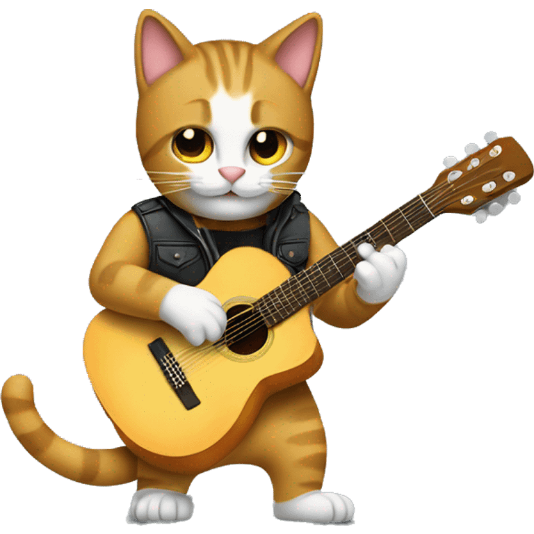 gato tocando guitarra emoji