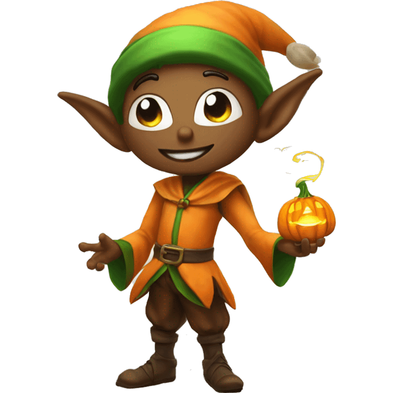 pumkin elf male casting a spell emoji