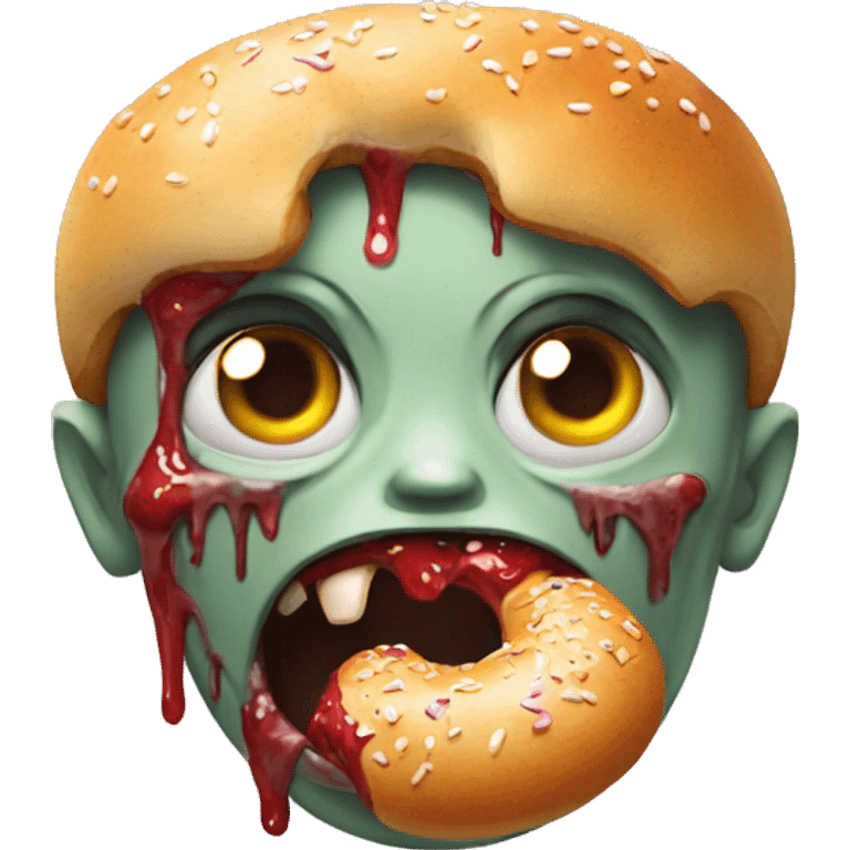 A zombie eating a bagel emoji