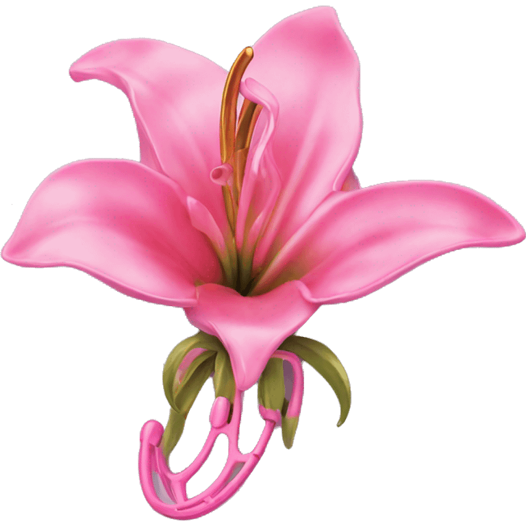 hair claw/clip with pink lily ( accessory)  emoji