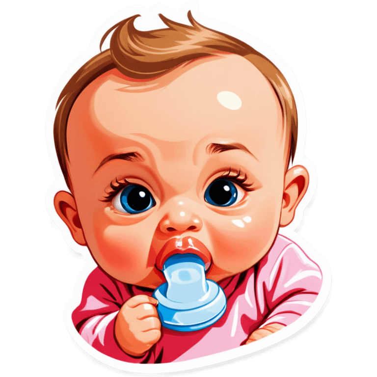 Baby sucking on pacifier  emoji