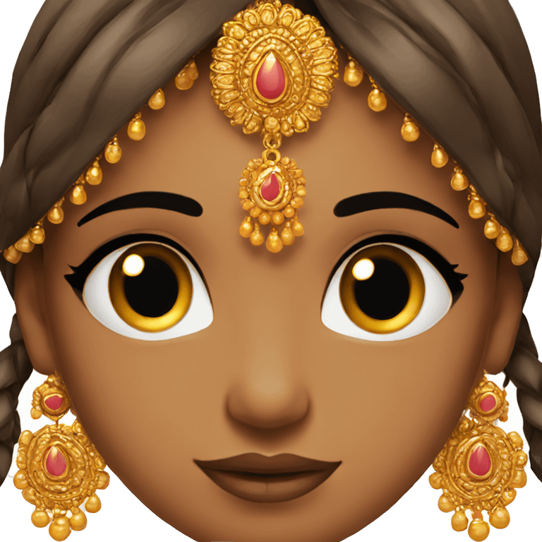 Indian women with bindi and jhunkhas and nice makeup emoji