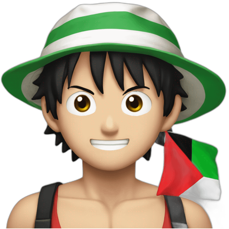 Luffy main drapeau  Palestine emoji