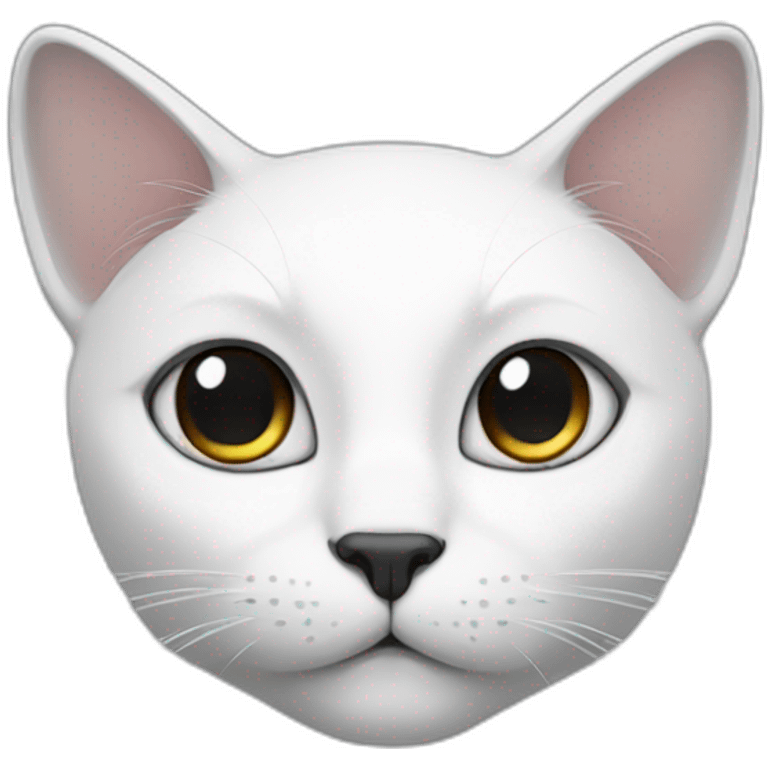 white cat with black sides of the head emoji