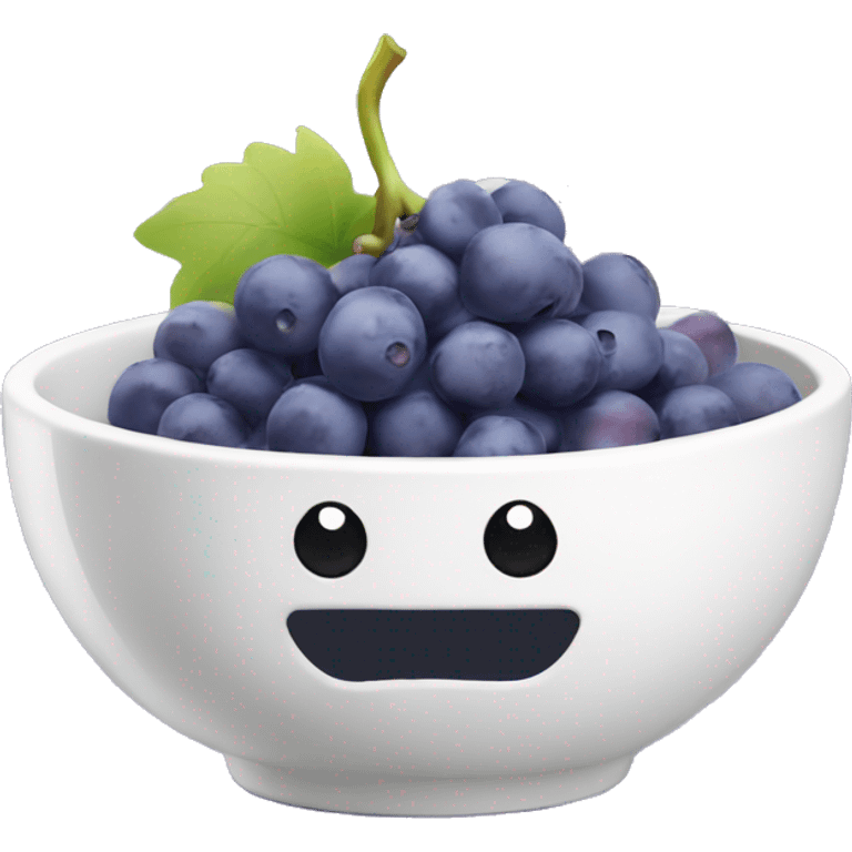 yoghurt bowl with grapes and blueberries emoji