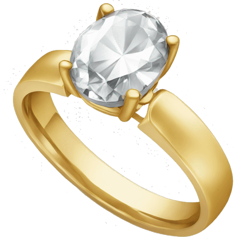 Gold wedding ring with chunky oval diamond emoji