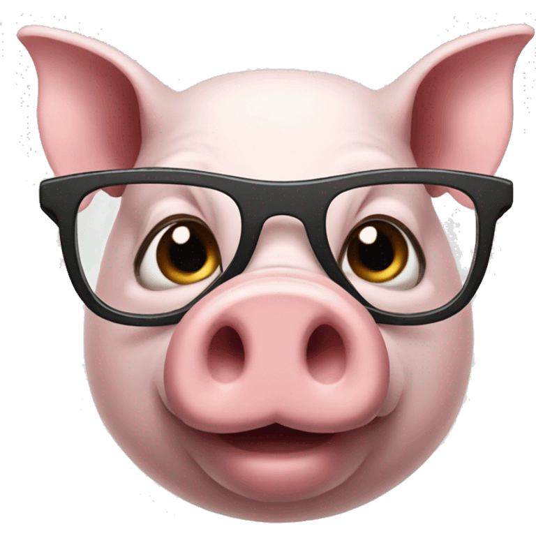 Pig with glasses  emoji