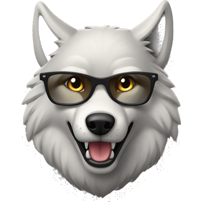 Cool wolf emoji