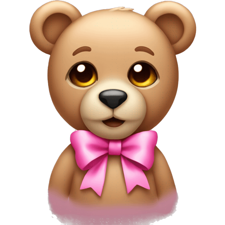 teddy bear with pink bows emoji